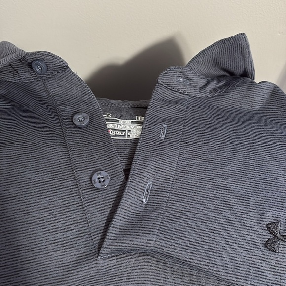 Under Armour men’s large loose fit golf polo gray black logo - Picture 4 of 11